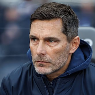 «Maximal bitterer Nachmittag»: Hertha-Trainer Leitl war bedient. / Foto: Andreas Gora/dpa