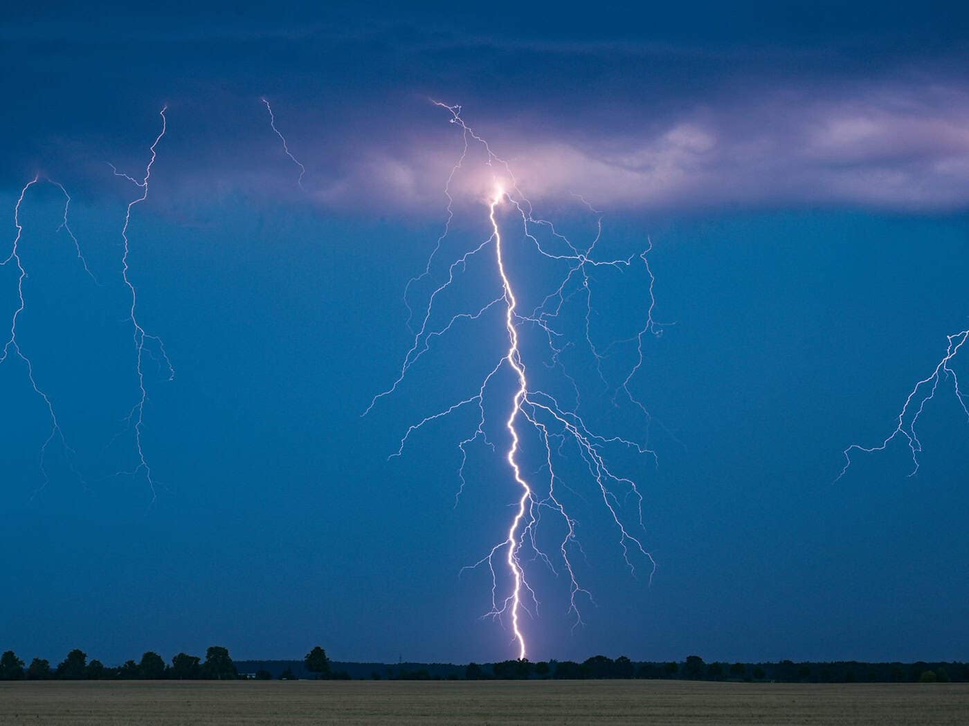 Die meisten Erdblitze in der Region wurden 2025 in der Uckermark gezählt. (Archivfoto)  / Foto: Patrick Pleul/dpa