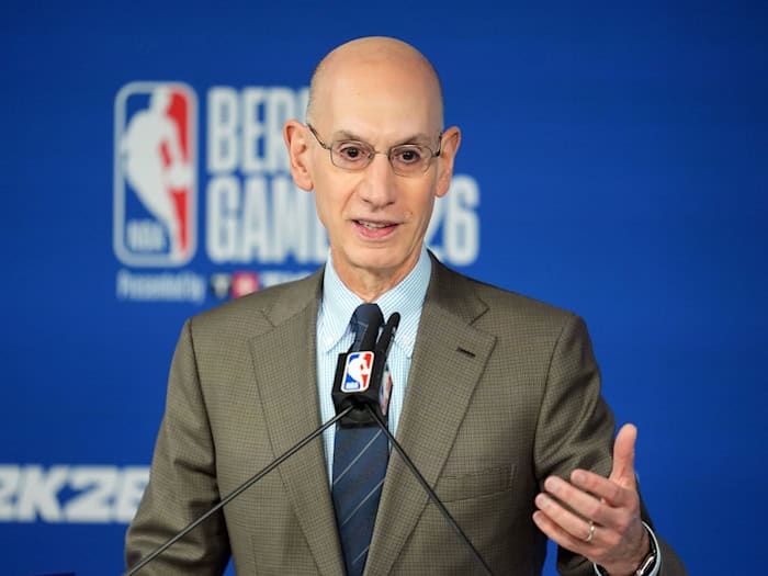 Adam Silver und die NBA treiben ihre Europa-Pläne voran. (Archivbild) / Foto: Soeren Stache/dpa