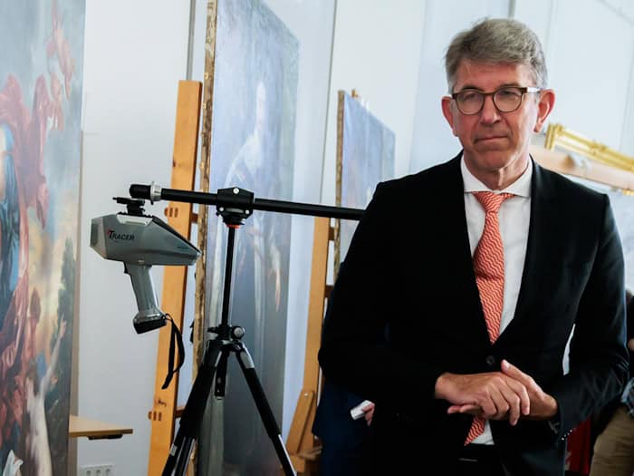 Wolfram Weimer (parteilos), Staatsminister für Kultur und Medien, besuchte am Donnerstag Potsdam. / Foto: Carsten Koall/dpa