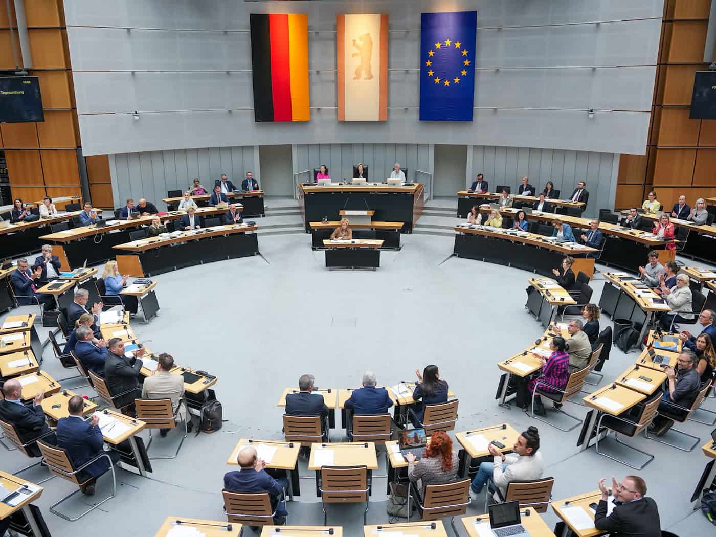 Im Berliner Abgeordnetenhaus wurde über die Bewerbung Berlins für Olympische und Paralympische Spiele abgestimmt. / Foto: Soeren Stache/dpa