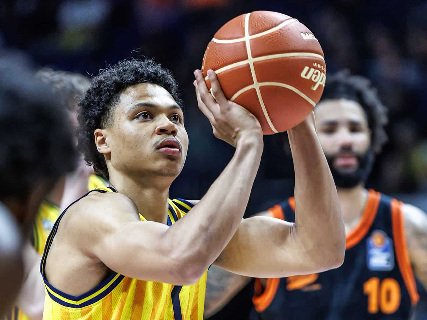 Youngster Jack Kayil war bester Alba-Werfer gegen Bamberg (Archivbild) / Foto: Andreas Gora/dpa