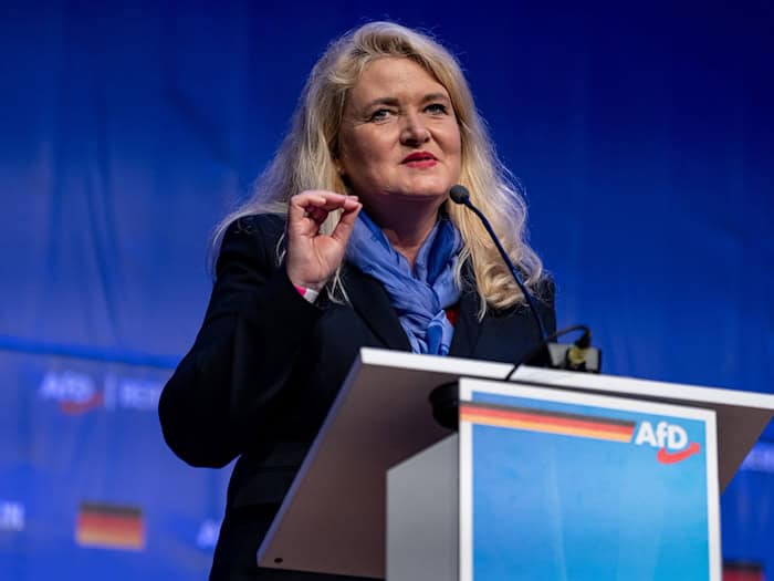 Die Fraktions- und Parteivorsitzende Kristin Brinker gilt als starke Frau der Berliner AfD. (Archivbild) / Foto: Fabian Sommer/dpa