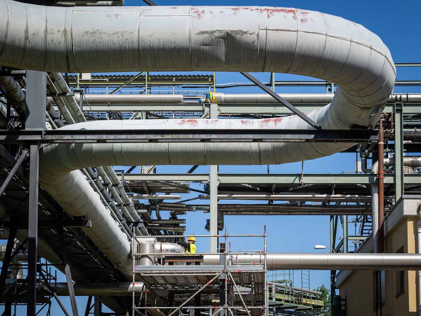 Die Berliner Fernwärme soll bis 2045 klimaneutral werden.  / Foto: Soeren Stache/dpa