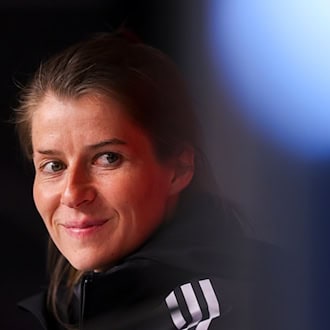 Für Marie-Louise Eta geht es mit Union Berlin um den Klassenerhalt. (Archivbild)  / Foto: Jan Woitas/dpa