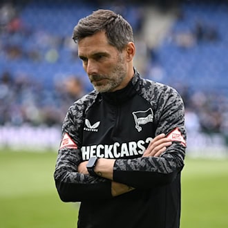 Bitter enttäuscht: Hertha-Trainer Stefan Leitl. / Foto: Carmen Jaspersen/dpa