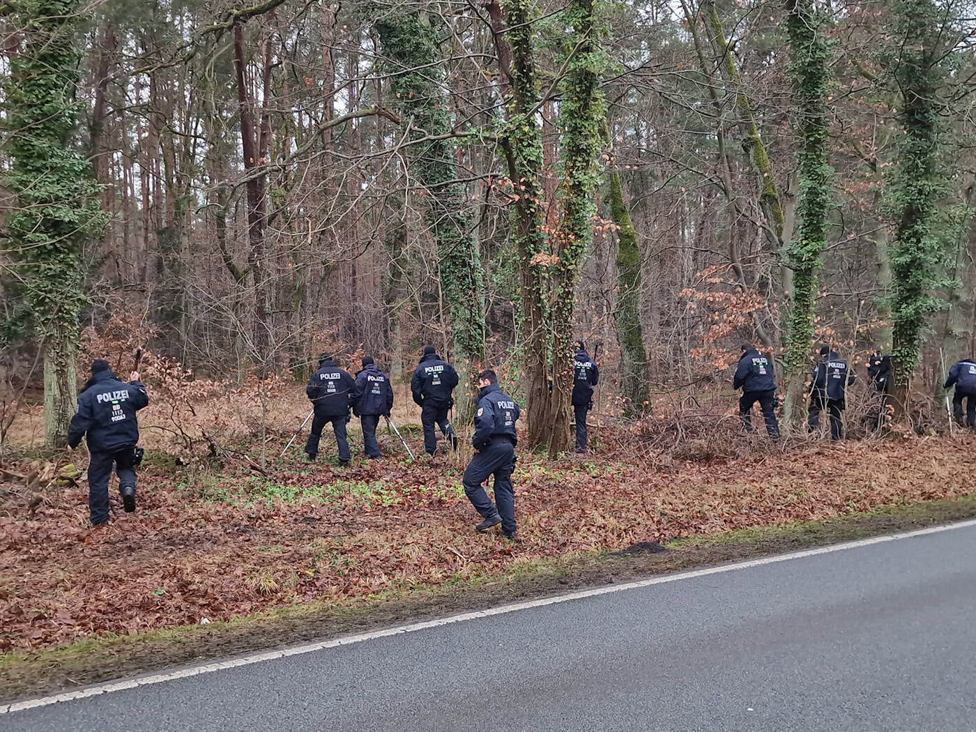 Bereits im vergangenen Jahr suchten Polizisten nach einem seit 2024 vermissten Mann aus Rathenow im Havelland. (Archivbild)  / Foto: Cevin Dettlaff/dpa