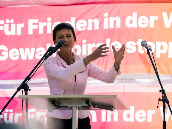 BSW-Gründerin Sahra Wagenknecht wandte sich gegen die deutschen Ukraine-Hilfen. / Foto: Christoph Soeder/dpa