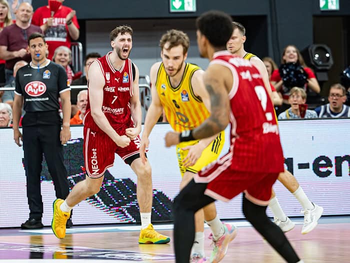 Albas Nationalspieler Malte Delow blieb im dritten Spiel gegen Bamberg glücklos. / Foto: Daniel Löb/dpa