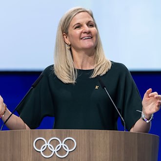 IOC-Präsidentin Kirsty Coventry reformiert die Olympia-Vergabe. / Foto: Cyril Zingaro/KEYSTONE/dpa