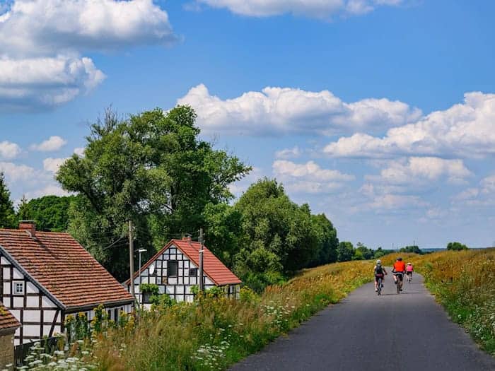Das Radeln auf dem Oderdeich macht vor allem mit Rückenwind Spaß. (Archivbild) / Foto: Patrick Pleul/dpa