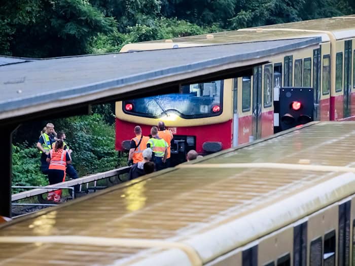 Bei dem Zusammenstoß splitterte die Frontscheibe des Zuges. / Foto: Christoph Soeder/dpa