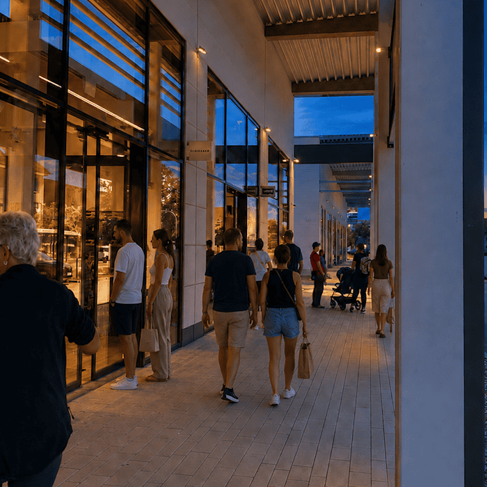 Die Outlets Schwarzheide laden zum nächsten Late Night Shopping mit Food-Truck und Musik.  Foto: DSN, AI modified 