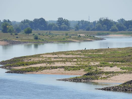 Sand statt Wasser: Pegelstand in Wittenberge sehr niedrig