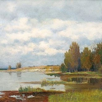 Segelboot auf einem märkischen See, 1895