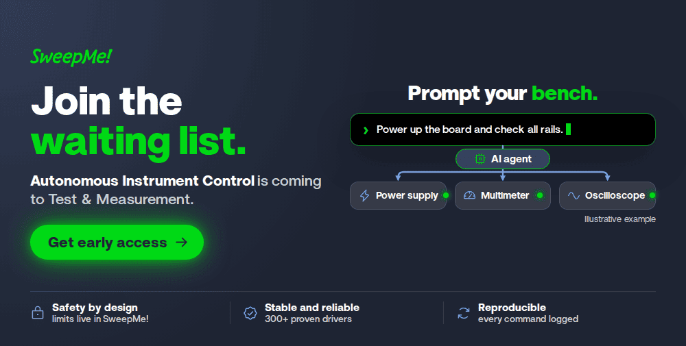 SweepMe!: Waiting list opens for Autonomous Instrument Control
