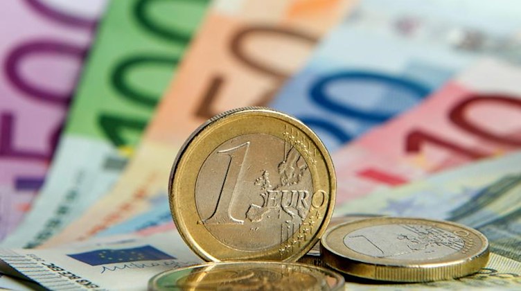 Zahlreiche Euro-Banknoten und Euromünzen. Foto: Daniel Reinhardt/dpa/Archivbild