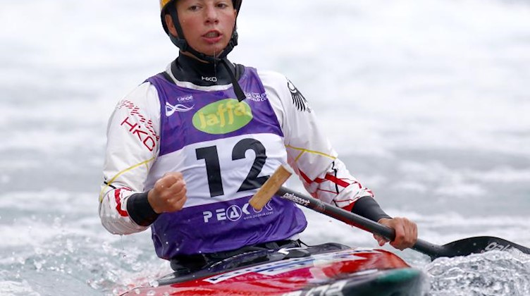 Andrea Herzog während eines Wettkampfs im Kanu. Foto: Action Foto Sport/NurPhoto via ZUMA Press/dpa/Archivbild
