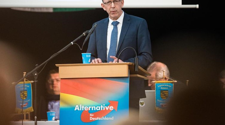 Jörg Urban (AfD) spricht auf dem Landesparteitag. Foto: Oliver Killig/dpa-Zentralbild/dpa