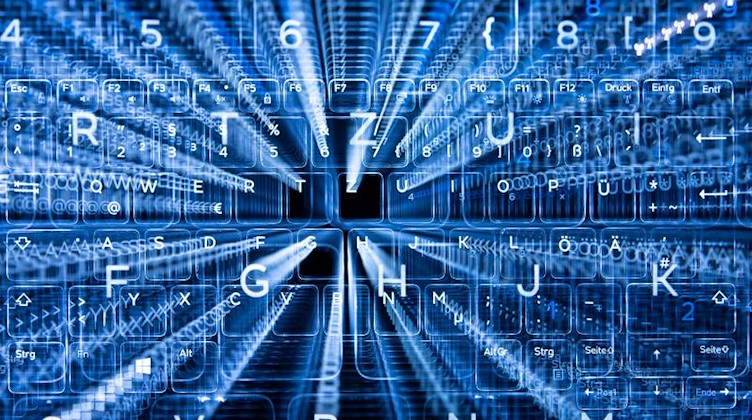 Illustration einer virtuellen Tastatur. Foto: Sebastian Gollnow/dpa/Symbolbild