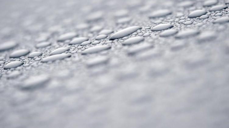 Nach einem Regenschauer perlen Wassertropfen auf dem Lack eines Autos. Foto: Patrick Pleul/dpa-Zentralbild/dpa/Symbolbild