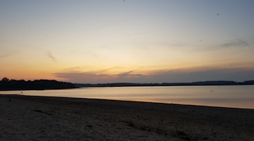 Talsperre Bautzen bei Sonnenuntergang