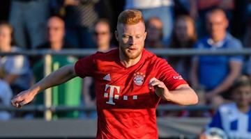 Paul Will in Aktion, hier beim Spiel gegen den FC Rottach-Egern. Foto: Matthias Balk/dpa/Archivbild