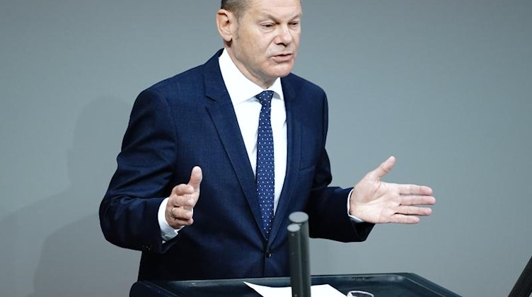 Olaf Scholz (SPD) spricht im Bundestag. Foto: Kay Nietfeld/dpa/Archivbild
