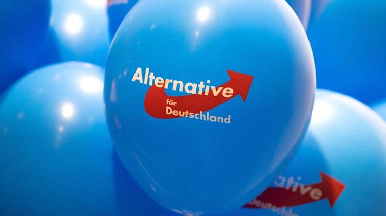 Luftballons mit dem Logo der AfD sind zu sehen. Foto: Monika Skolimowska/dpa-Zentralbild/dpa/Symbol