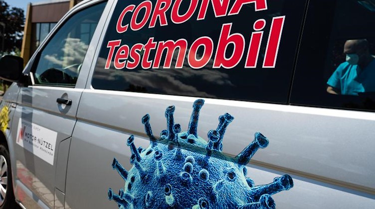 Ein Corona-Testmobil wird vorgestellt. Foto: Nicolas Armer/dpa/Archiv