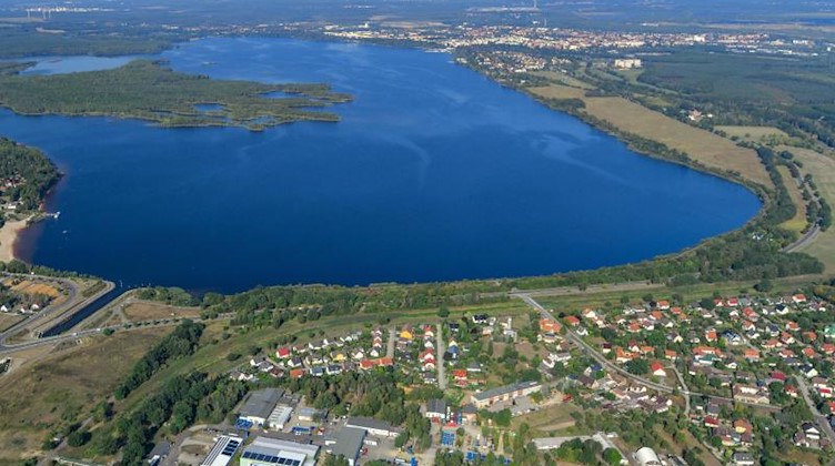 Blick auf den Senftenberger See mit der Stadt Senftenberg am gegenüberliegenden Ufer. Foto: Patrick Pleul/dpa-Zentralbild/dpa/Symbolbild