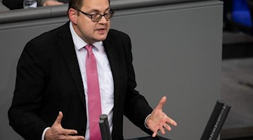 Sören Pellmann (Die Linke), Abgeordneter, spricht im Bundestag. Foto: Monika Skolimowska/dpa-Zentralbild/dpa/Archivbild