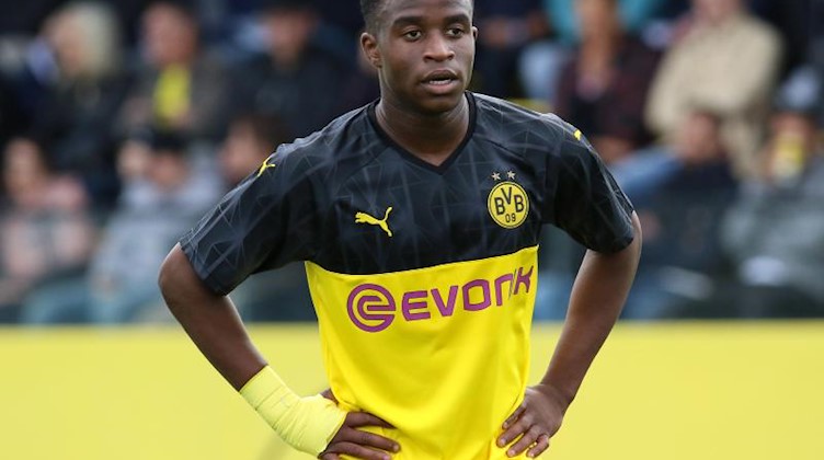 Youssoufa Moukoko von Borussia Dortmund. Foto: Revierfoto/dpa/Archivbild