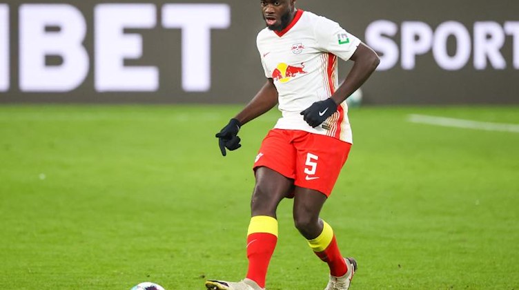 Leipzigs Dayot Upamecano am Ball. Foto: Jan Woitas/dpa-Zentralbild/dpa