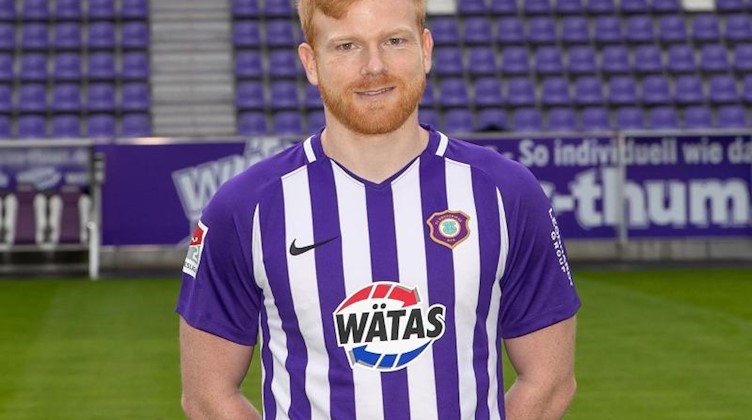 Fabian Kalig vom FC Erzgebirge Aue. Foto: Daniel Schäfer/dpa-Zentralbild/dpa/Archiv