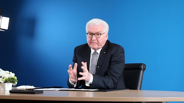 Bundespräsident Frank-Walter Steinmeier spricht. Foto: Wolfgang Kumm/dpa