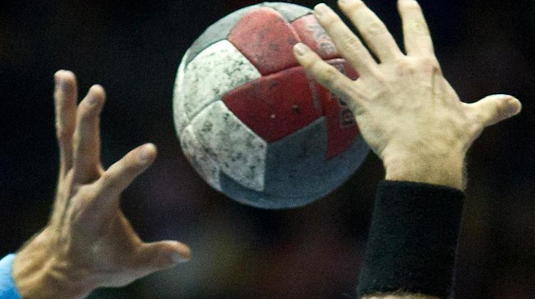 Handball-Spieler in Aktion. Foto: Jens Wolf/dpa-Zentralbild/dpa/Symbolbild