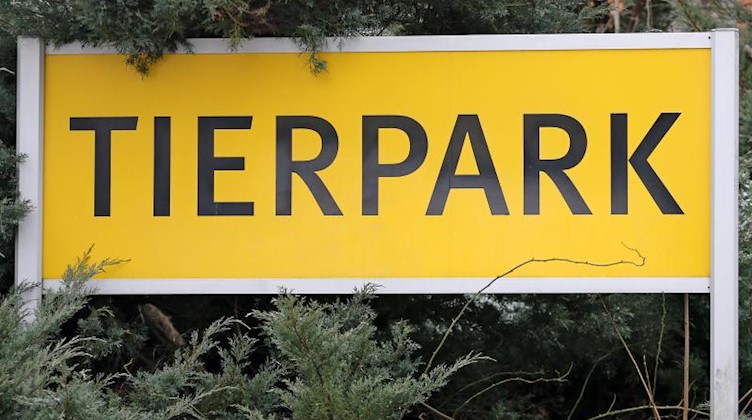 Ein Schild «Tierpark» steht vor dem Tierpark Chemnitz. Foto: Jan Woitas/dpa-Zentralbild/dpa/Archivbild