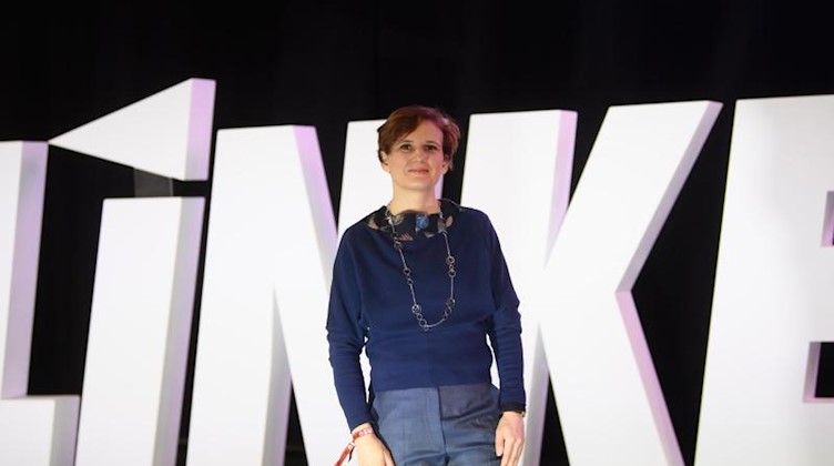 Katja Kipping, ehemalige Bundesvorsitzende und derzeitige Sachsen-Spitzenkandidatin der Linken. Foto: Robert Michael/dpa-Zentralbild/dpa