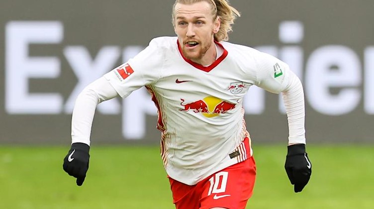 Leipzigs Spieler Emil Forsberg am Ball. Foto: Jan Woitas/dpa-Zentralbild/dpa