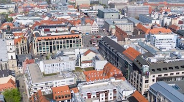 Blick auf die Innenstadt von Leipzig in nördlicher Richtung. Foto: Jan Woitas/ZB/dpa/Archivbild