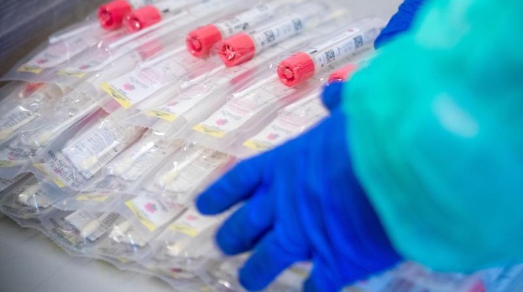 Testsets mit Abstrichstäbchen liegen in einem Testzentrum für Corona-Verdachtsfälle. Foto: Jens Büttner/dpa-Zentralbild/dpa/Symbolbild