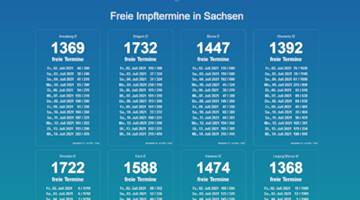 Screenshot freie Impftermine in Sachsen von Countee