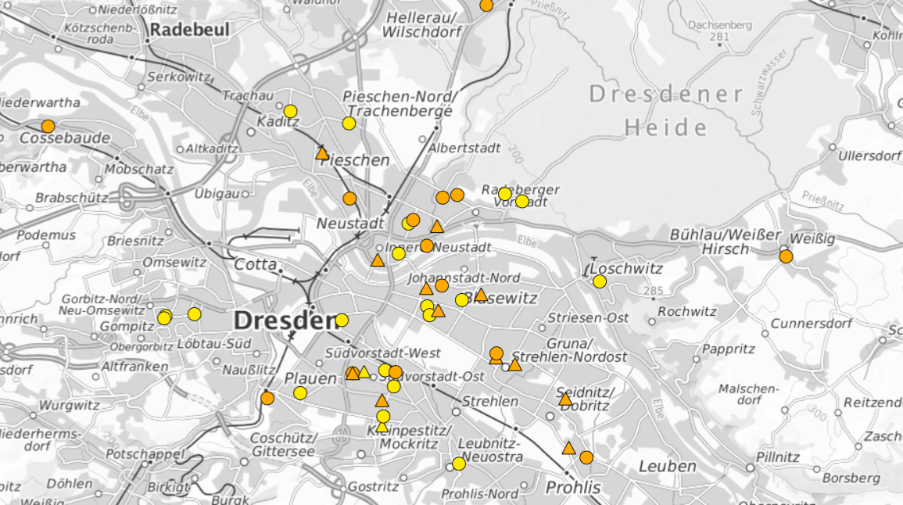 Screenshot Coronavirus Fälle in Gemeinschaftseinrichtungen Dresden