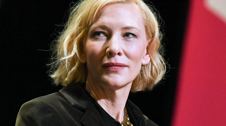 Schauspieler Cate Blanchett während eines Auftritts in Berlin. Foto: Jens Kalaene/dpa-Zentralbild/dpa/Archivbild