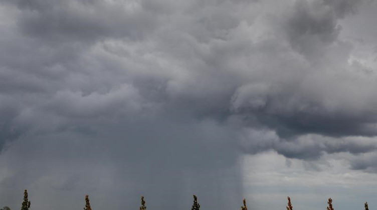 Ein Regenschauer zieht über ein Feld hinweg. Foto: Jan Woitas/dpa-Zentralbild/dpa/Symbolbild