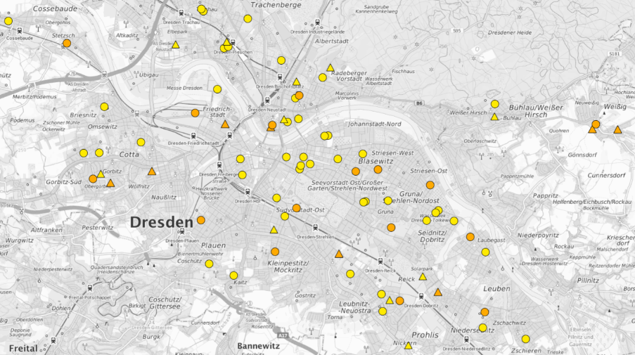Screenshot Coronavirus Fälle in Gemeinschaftseinrichtungen Dresden