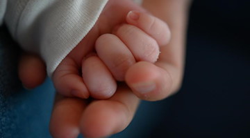 Die Hand eines zwei Wochen alten Säuglings liegt in der Hand seiner Mutter. Foto: Sebastian Gollnow/dpa/Symbolbild