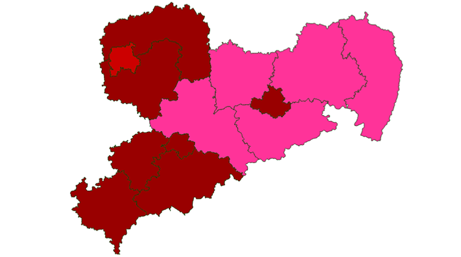 Aktuelle Lage in den Kreisfreien Städten und Landkreisen des Freistaates / Screenshot www.coronavirus.sachsen.de 08.11.21