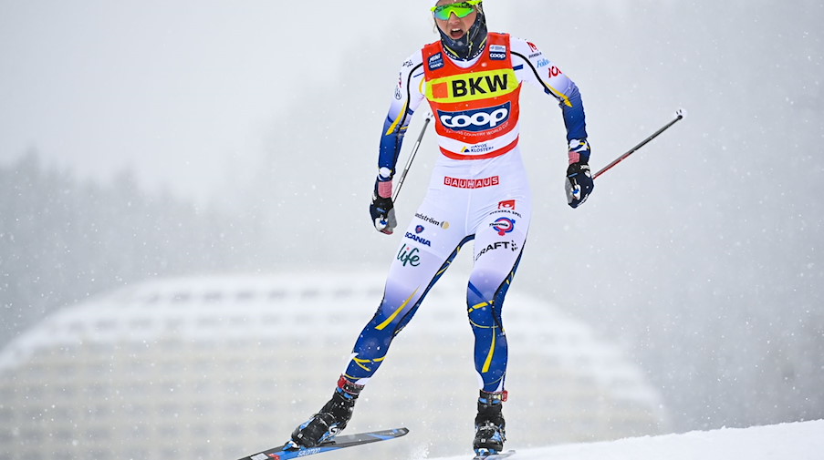 Maja Dahlqvist aus Schweden in Aktion. / Foto: Gian Ehrenzeller/KEYSTONE/dpa